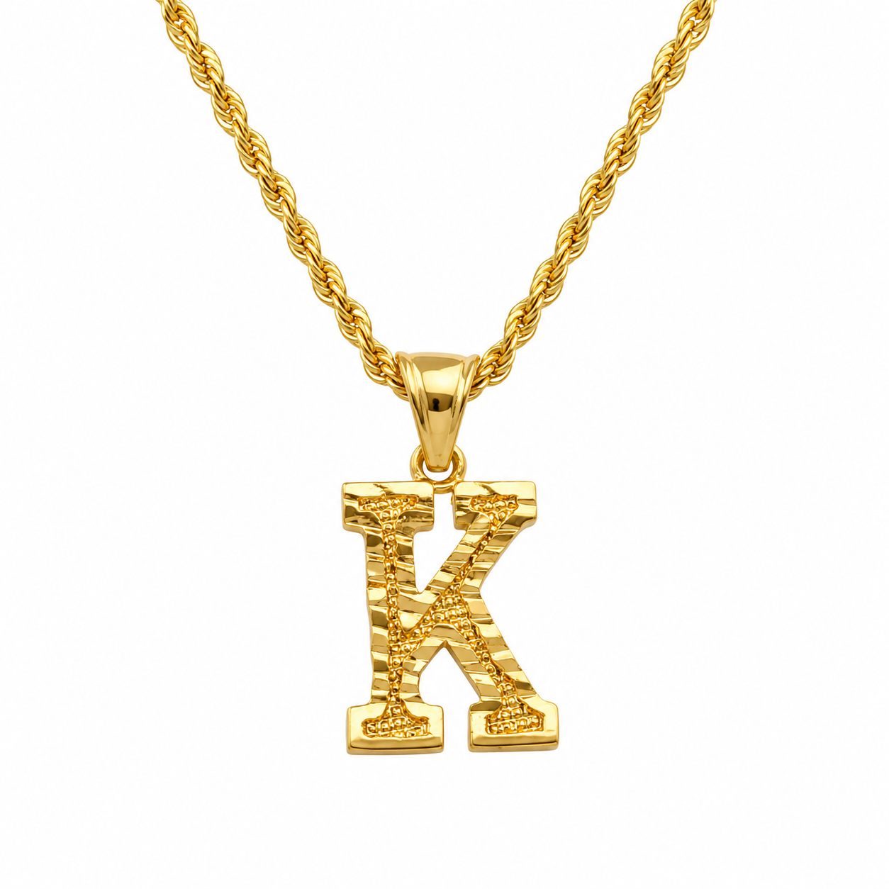 Letter Pendant with Rope Chain | Nush Jewelers