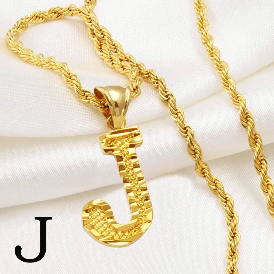 Letter Pendant with Rope Chain | Nush Jewelers
