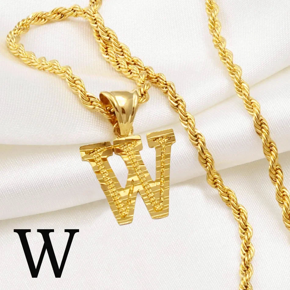 Letter Pendant with Rope Chain | Nush Jewelers