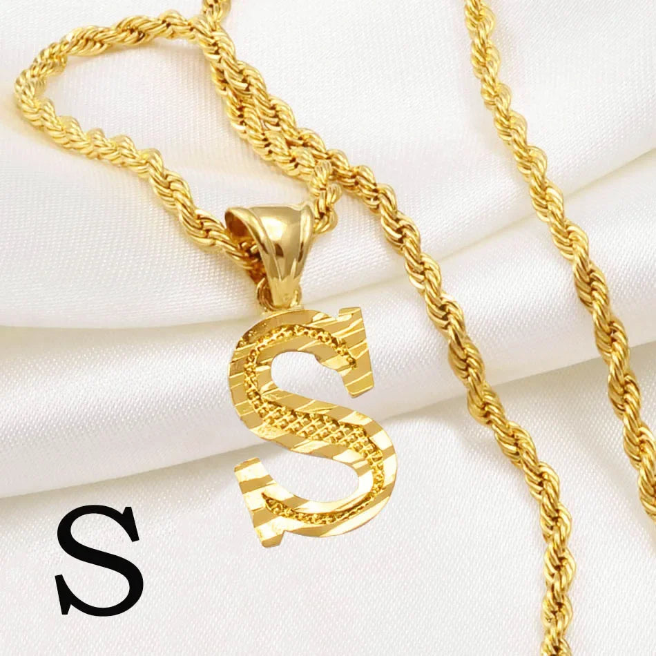 Letter Pendant with Rope Chain | Nush Jewelers