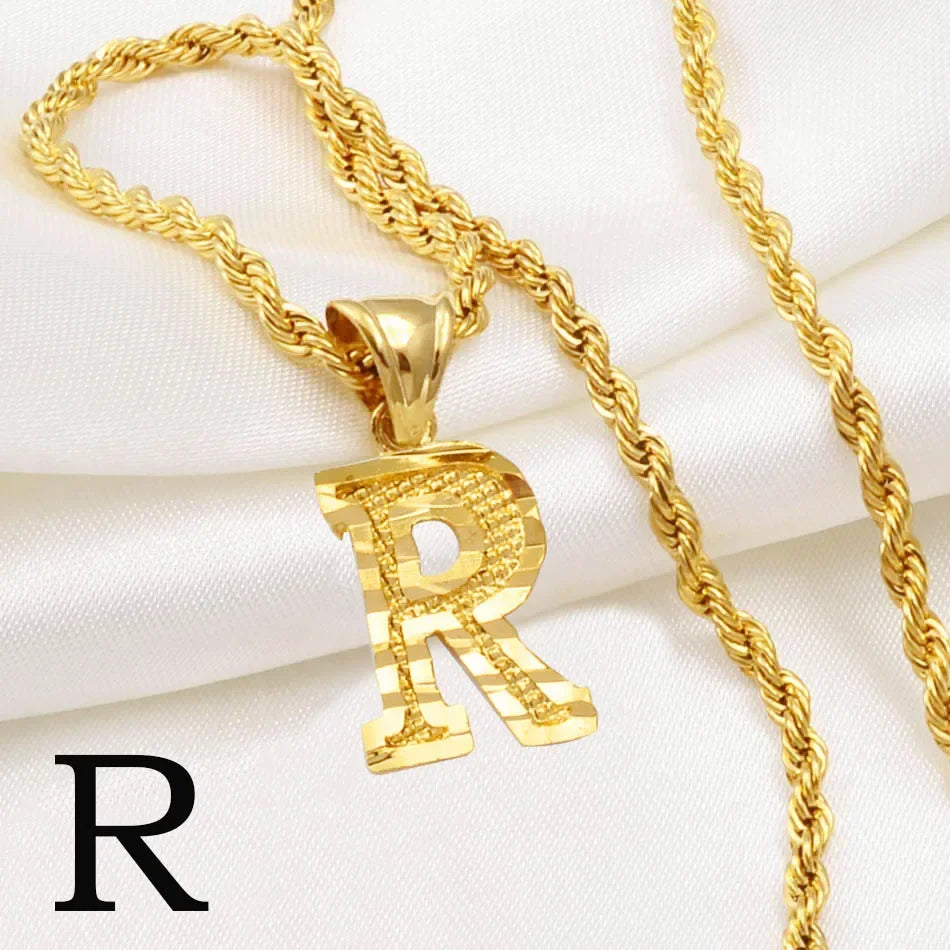 Letter Pendant with Rope Chain | Nush Jewelers