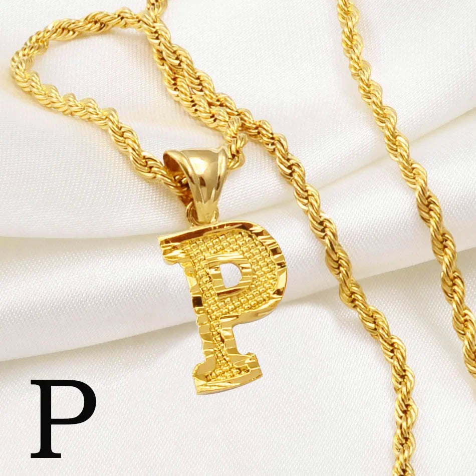 Letter Pendant with Rope Chain | Nush Jewelers
