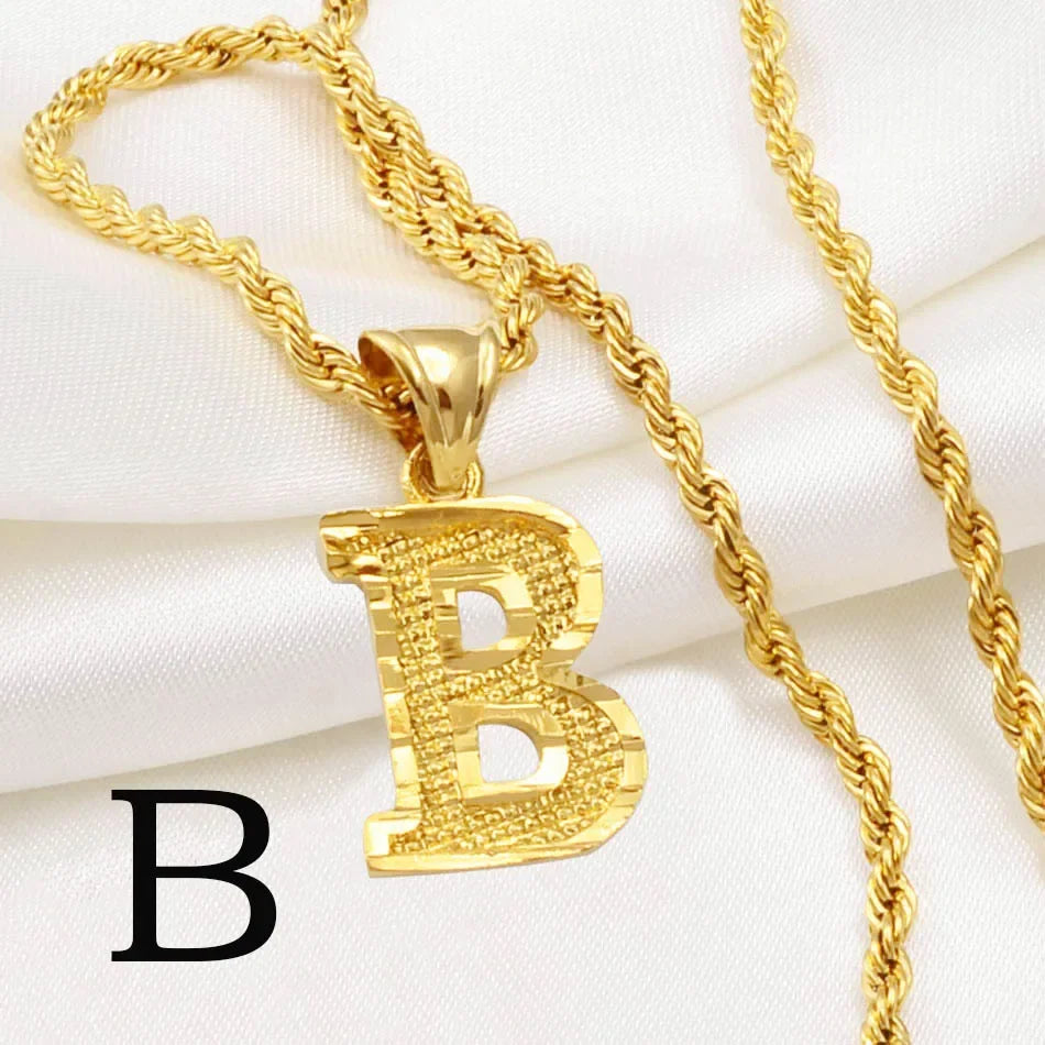 Letter Pendant with Rope Chain | Nush Jewelers