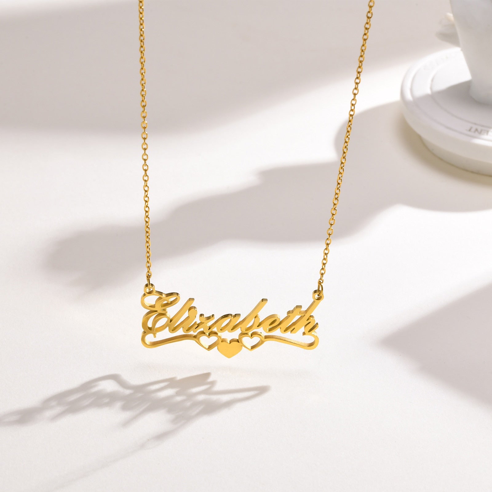 Tri-Heart Custom Name Necklace | Nush