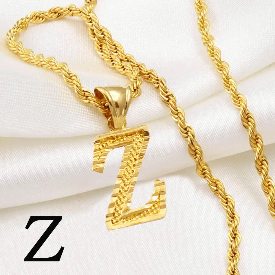 Letter Pendant with Rope Chain | Nush Jewelers