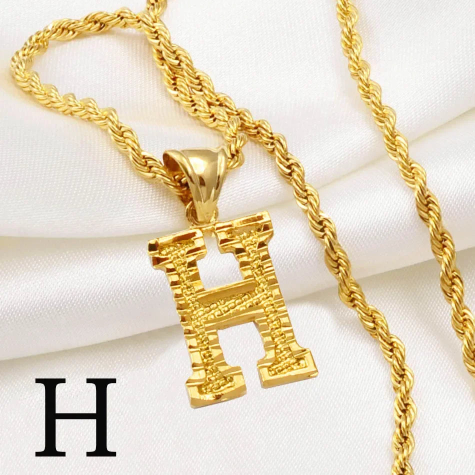 Letter Pendant with Rope Chain | Nush Jewelers