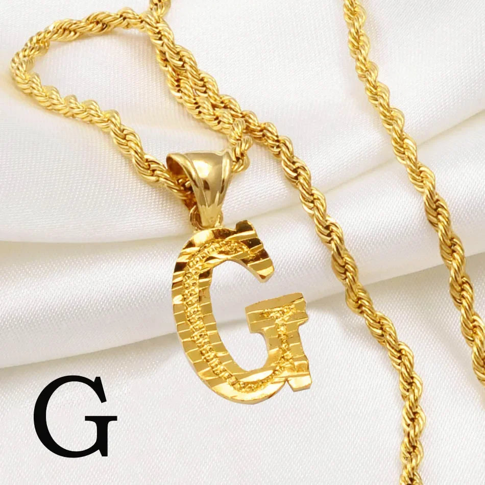 Letter Pendant with Rope Chain | Nush Jewelers