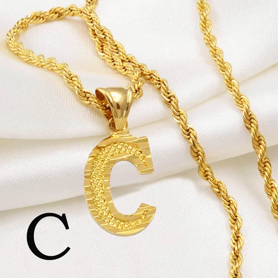 Letter Pendant with Rope Chain | Nush Jewelers