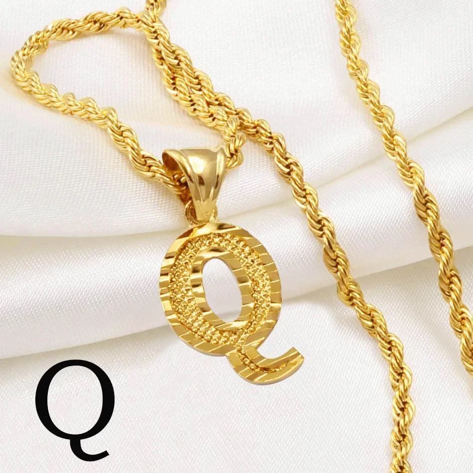 Letter Pendant with Rope Chain | Nush Jewelers