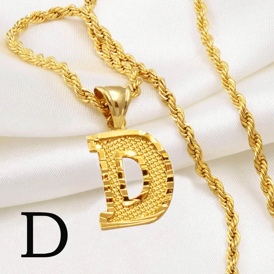 Letter Pendant with Rope Chain | Nush Jewelers