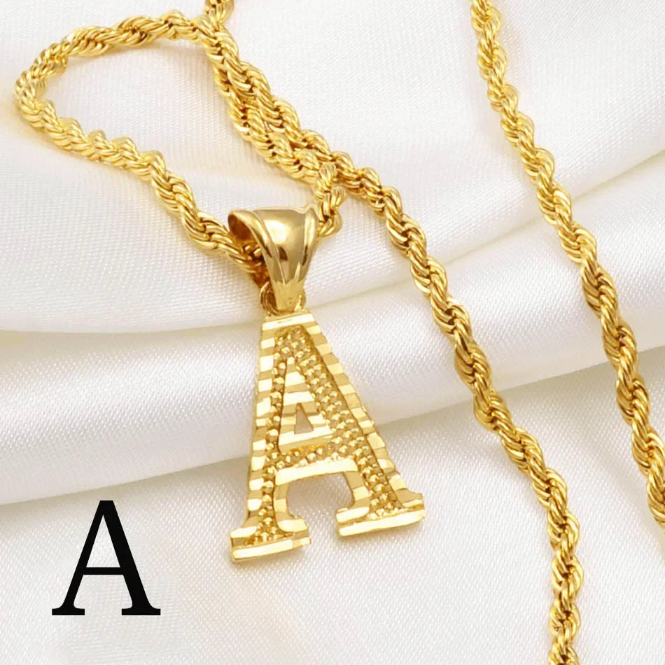 Letter Pendant with Rope Chain | Nush Jewelers