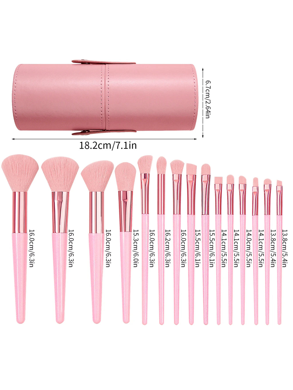 NUSH Essential Brush Set | 15-Piece Face & Eye Kit