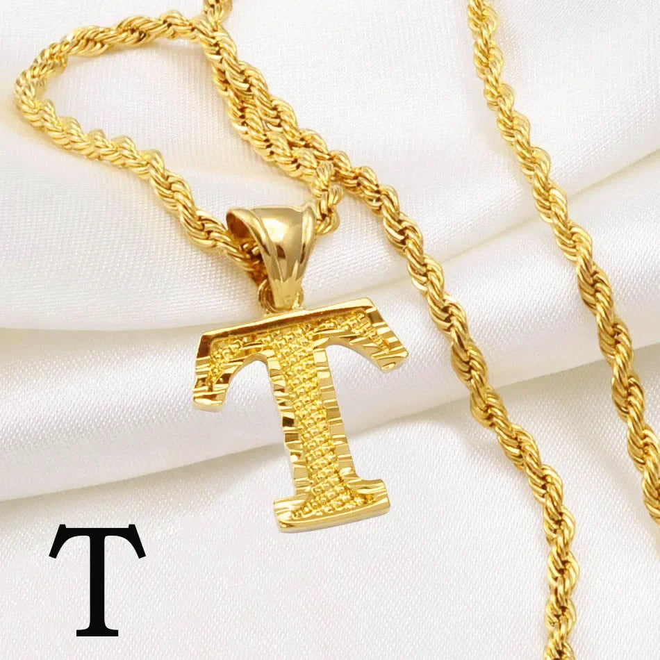 Letter Pendant with Rope Chain | Nush Jewelers