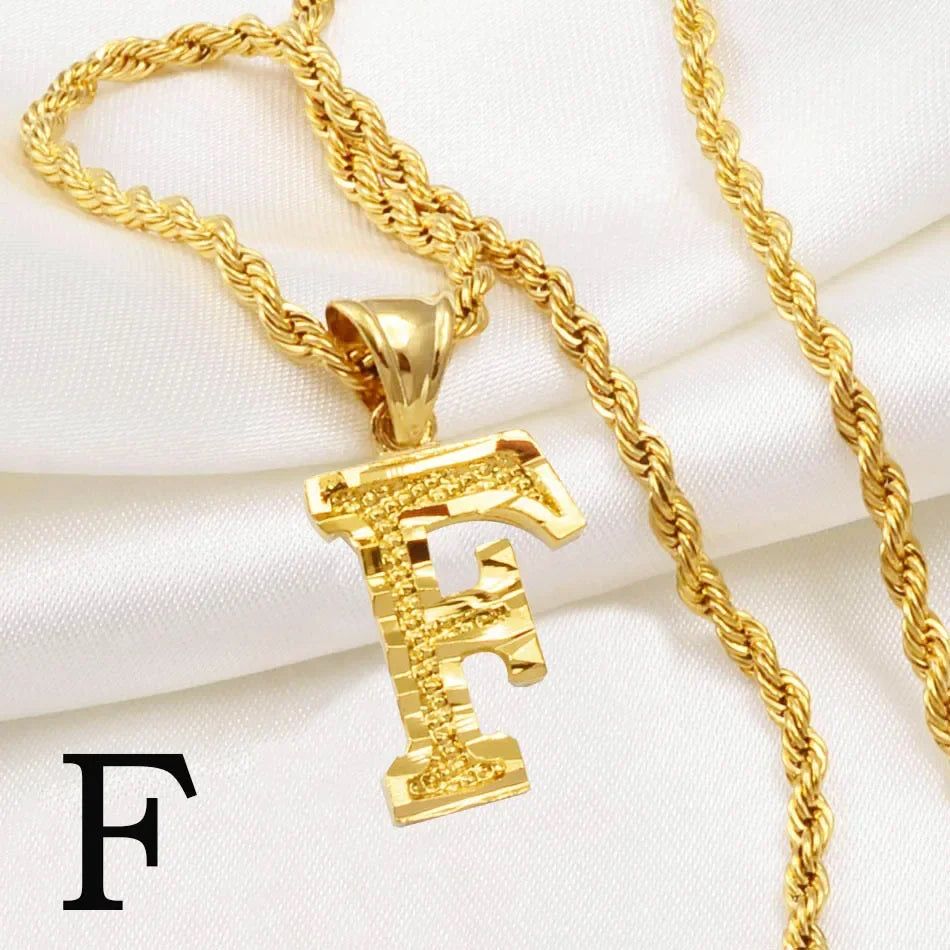 Letter Pendant with Rope Chain | Nush Jewelers