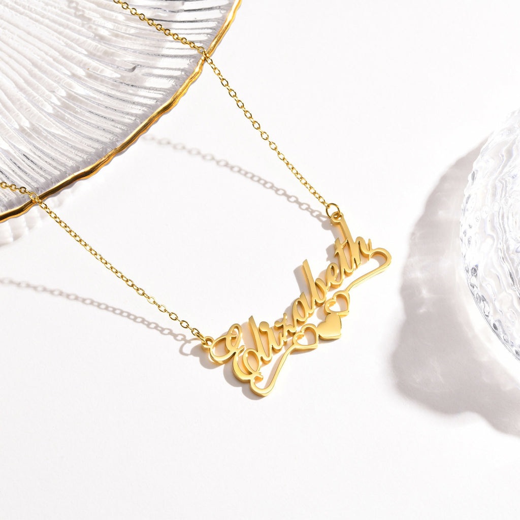 Tri-Heart Custom Name Necklace | Nush