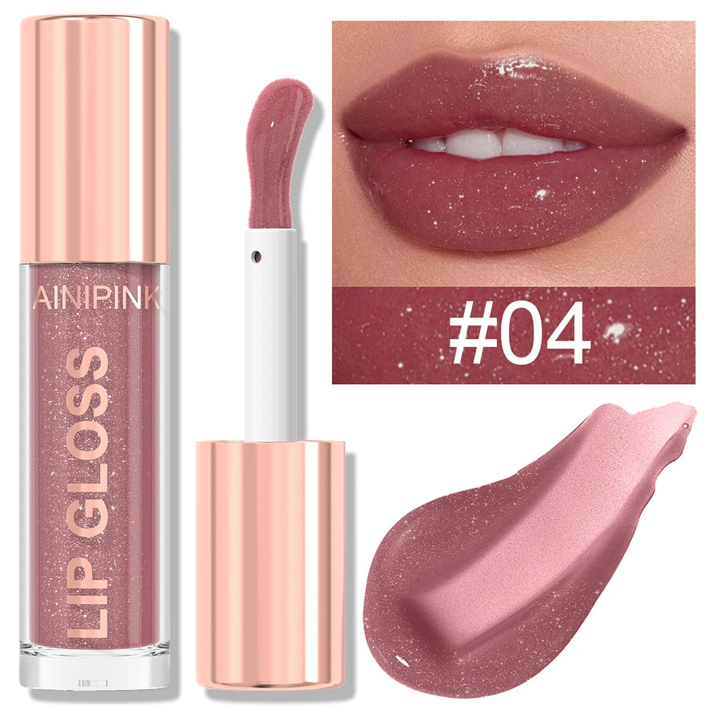 Shimmer Glitter Lip Gloss Lipstick 1pc/6pc/set Waterproof Moisturizing Jelly Hydrating Plumping Nude Y2K Daily&Party Makeup Gift