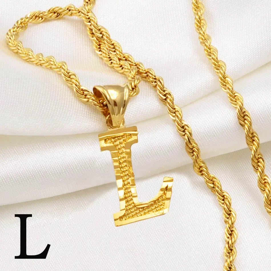 Letter Pendant with Rope Chain | Nush Jewelers
