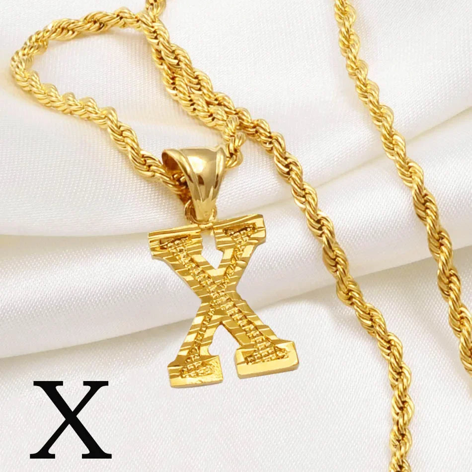Letter Pendant with Rope Chain | Nush Jewelers