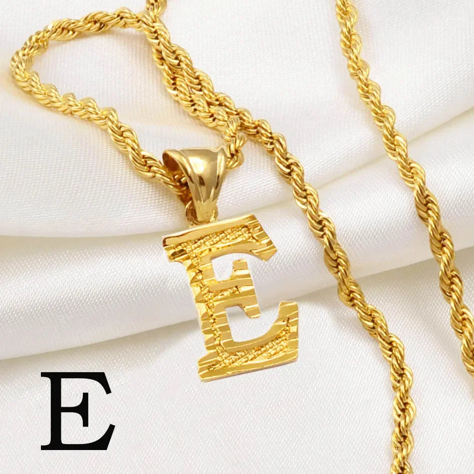 Letter Pendant with Rope Chain | Nush Jewelers