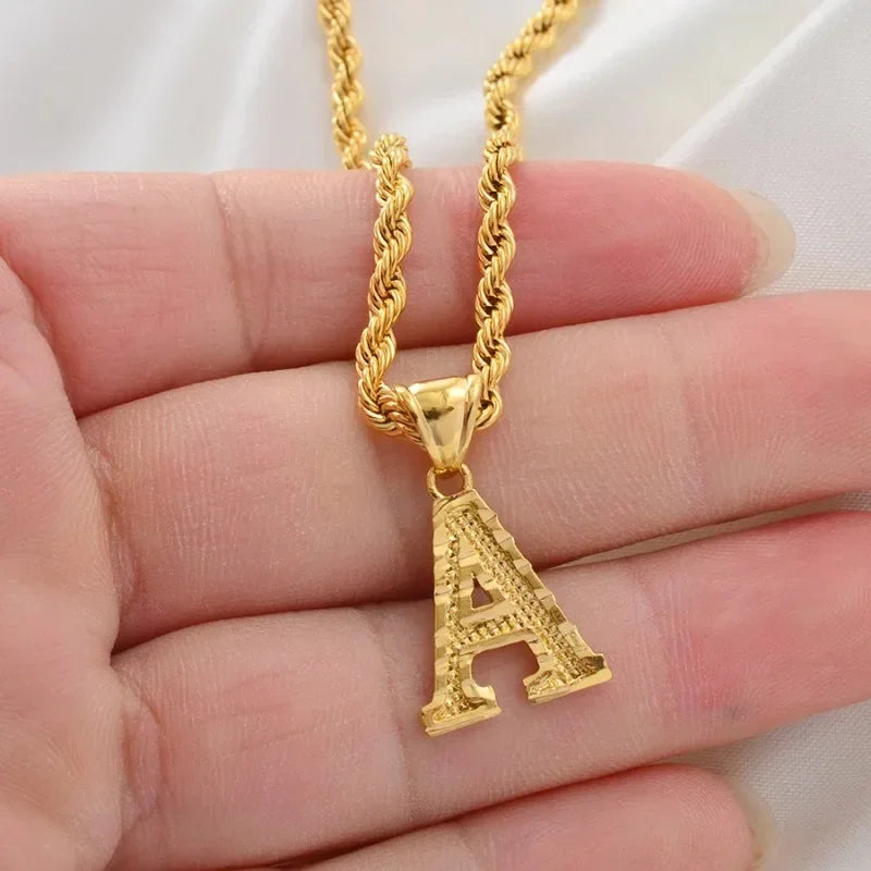 Letter Pendant with Rope Chain | Nush Jewelers