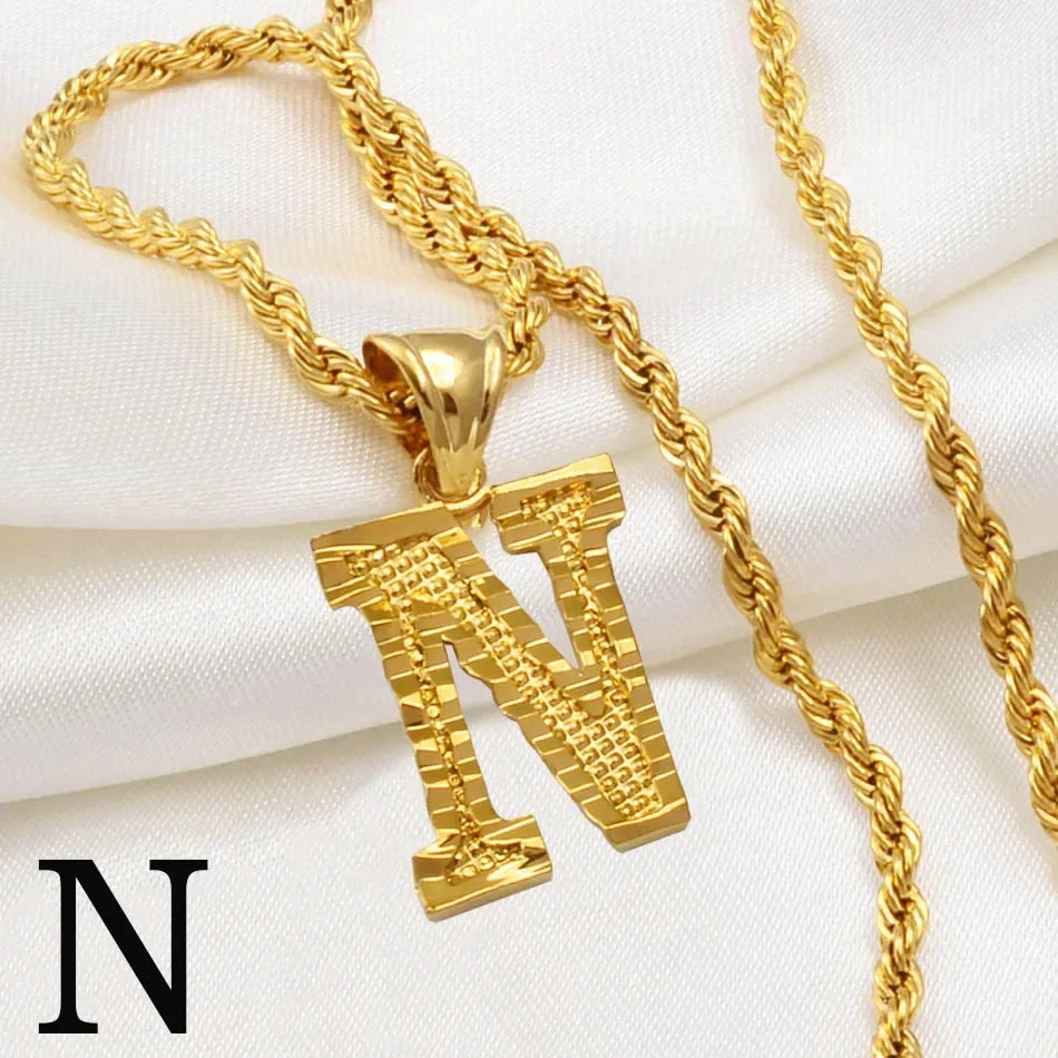 Letter Pendant with Rope Chain | Nush Jewelers