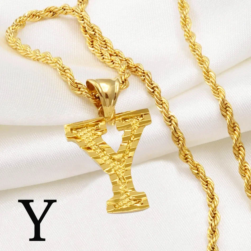 Letter Pendant with Rope Chain | Nush Jewelers