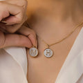 Round Letter Pendant with Necklace
