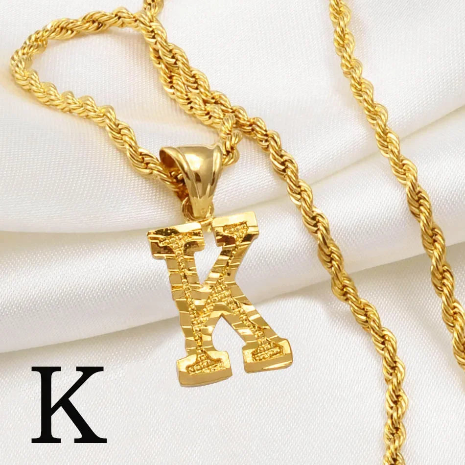 Letter Pendant with Rope Chain | Nush Jewelers