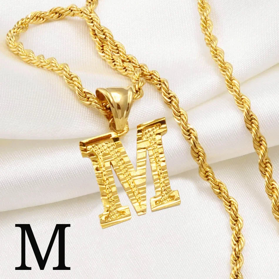 Letter Pendant with Rope Chain | Nush Jewelers