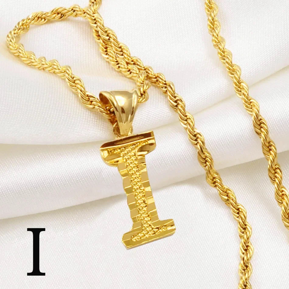 Letter Pendant with Rope Chain | Nush Jewelers