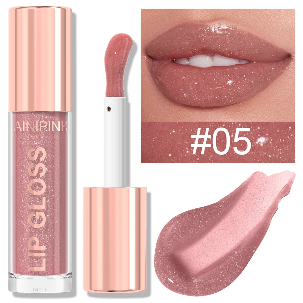 Shimmer Glitter Lip Gloss Lipstick 1pc/6pc/set Waterproof Moisturizing Jelly Hydrating Plumping Nude Y2K Daily&Party Makeup Gift