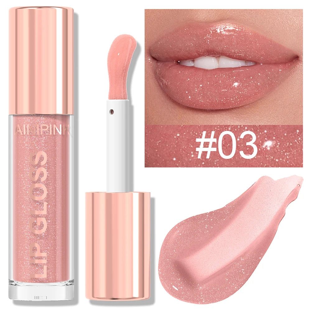 Shimmer Glitter Lip Gloss Lipstick 1pc/6pc/set Waterproof Moisturizing Jelly Hydrating Plumping Nude Y2K Daily&Party Makeup Gift