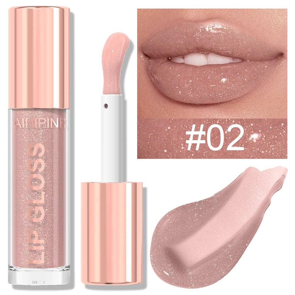 Shimmer Glitter Lip Gloss Lipstick 1pc/6pc/set Waterproof Moisturizing Jelly Hydrating Plumping Nude Y2K Daily&Party Makeup Gift